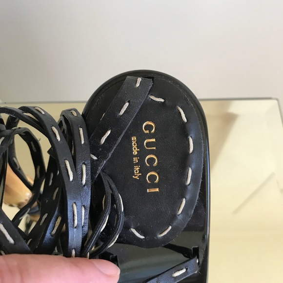 ♥️SOLD♥️Gucci Bamboo High Heel Sandals - Size 37.5 - Picture 3 of 7